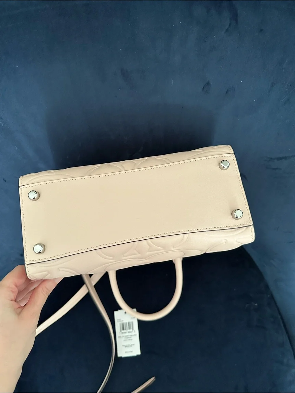 Coach Signature Maggie Embossed Leather Tote - Pale Pink